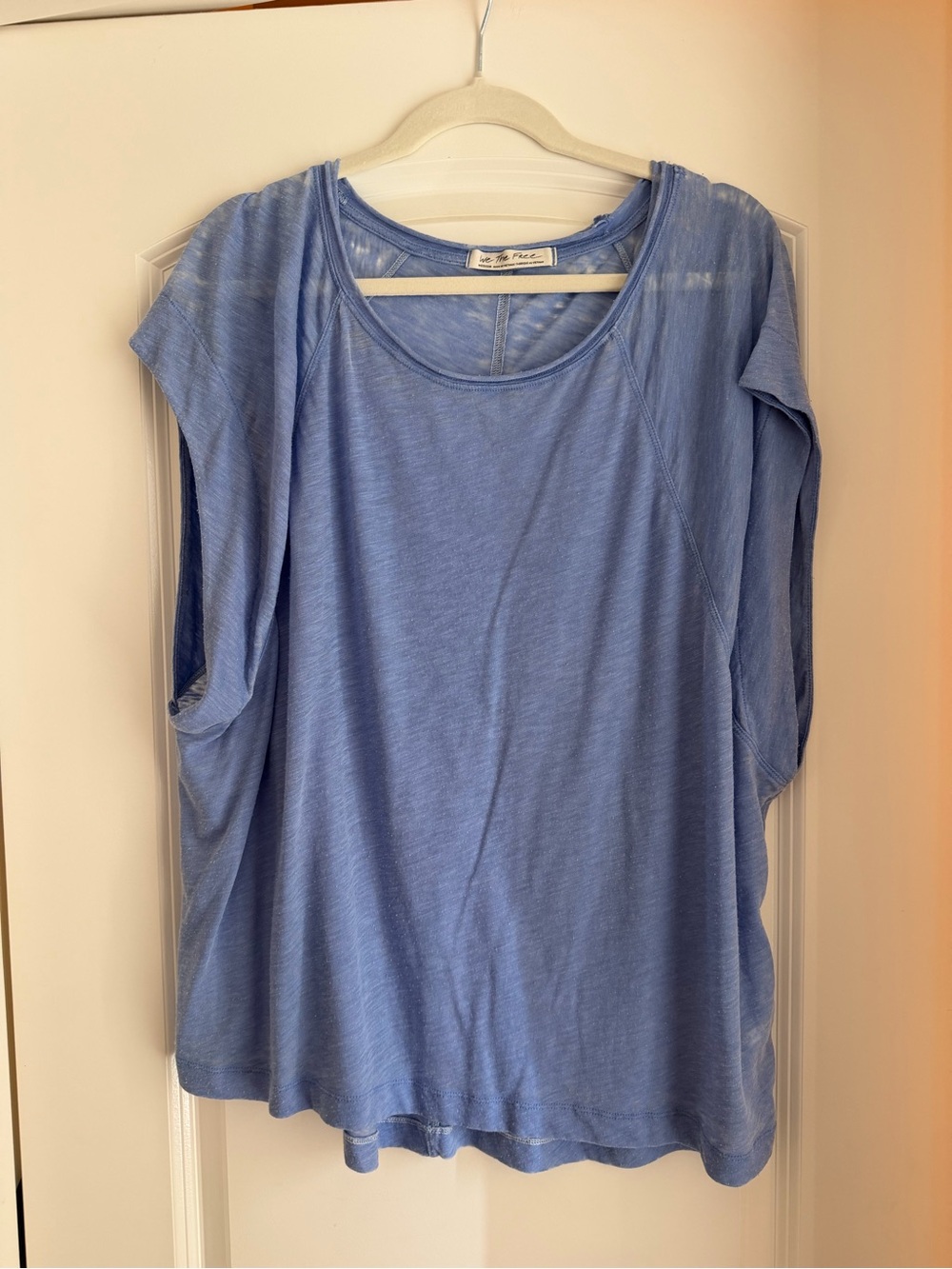 We The Free Light Blue Scoop Neck Short Sleeve Tee